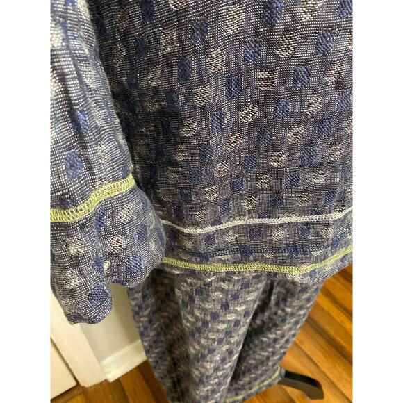 Flax set Blue 100% Linen Top and Bottom Lagenlook Boho Urban‎ Energy Funky edge - Picture 5 of 10